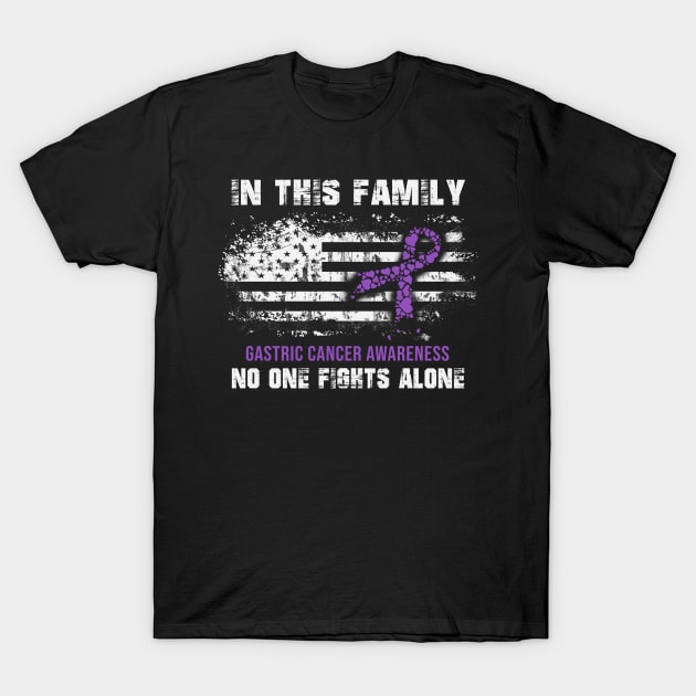 Gastric Cancer Awareness In This Family No One Fight Alone Periwinkle Ribbon Warrior T-Shirt by celsaclaudio506